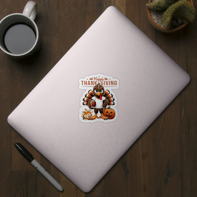 Thanksgiving American Football Player Turkey by JessArty